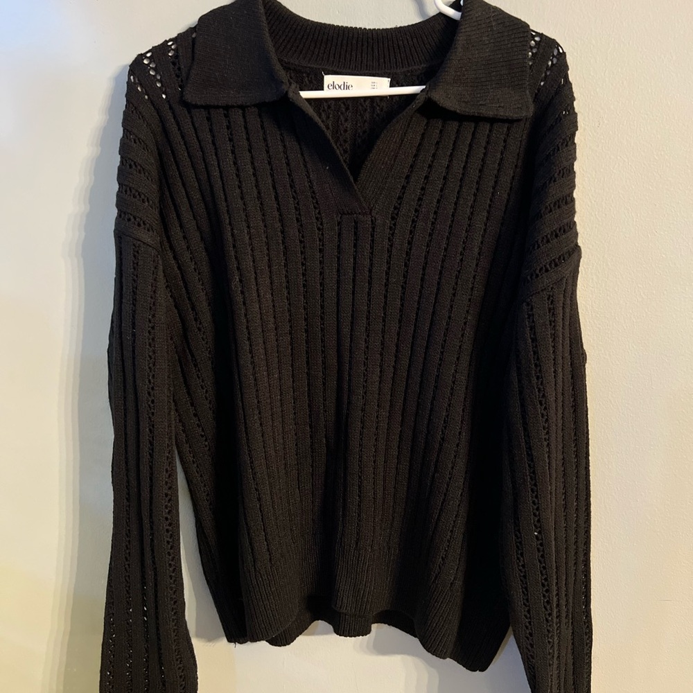 Elodie Black V-Neck Sweater